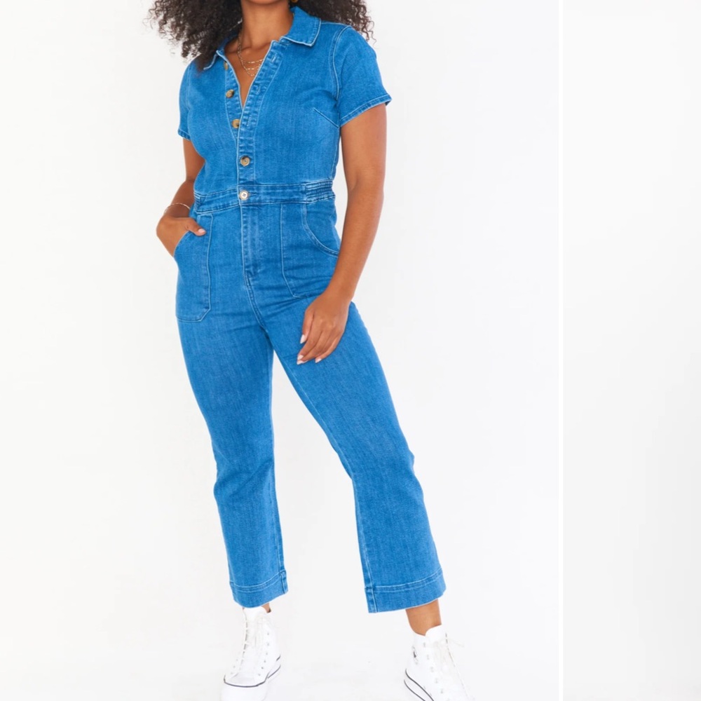 Show Me Your MuMu Emery cropped jumpsuit in French Blue